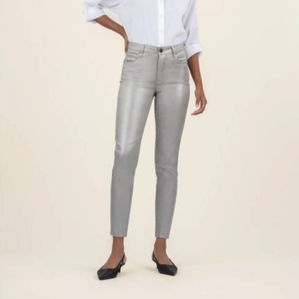 Kut From The Kloth Charlize Coated High Rise Cigarette Jeans New WithTag